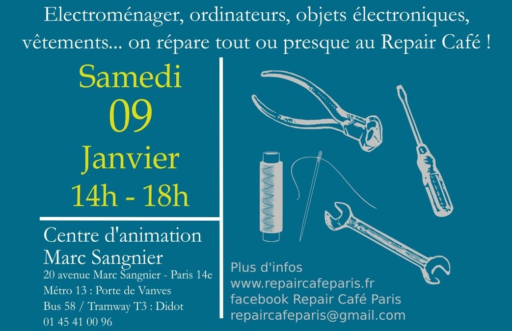 Samedi 9 janvier 2016 – Repair Café à la Porte de Vanves !